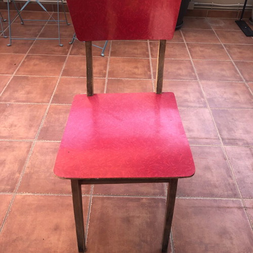 Vintage 70’s kitchen chair used, red color