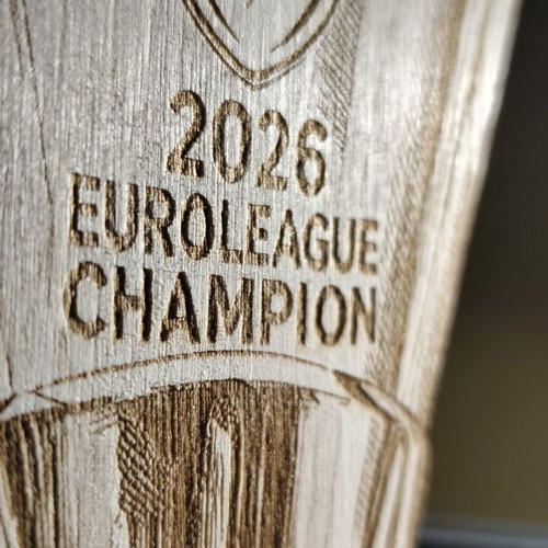 Olympiacos Basketball Wooden Euroleague 2026 Trophy New