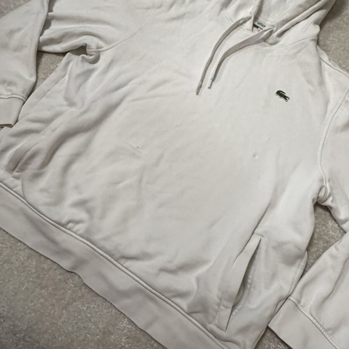 Lacoste cotton hoodie white XXL size