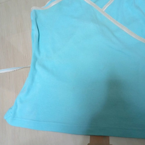 Cotton zipounaki top turquoise like new, size M