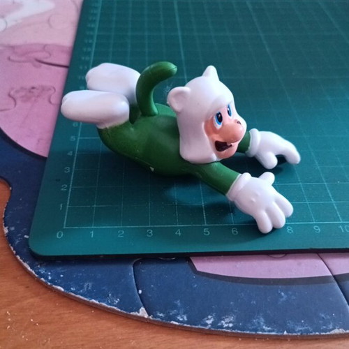 Cat Luigi figure from Nintendo Super Mario series, used
