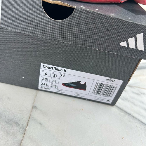 Adidas Kids Tennis Shoes Used Size 39 Black Red