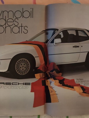 Porsche 924 Turbo vintage έντυπη διαφήμιση από το γερμανικό Playboy του 1980