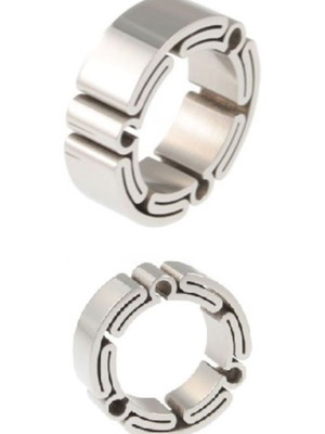 Pair of stainless steel rings new