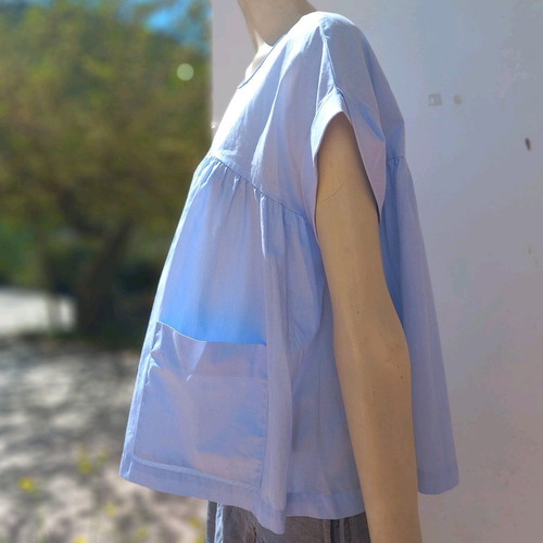 Zara cotton blouse in very loose fit, size XL, blue