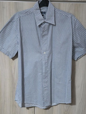 Glou pure cotton shirt size M like new, white and blue