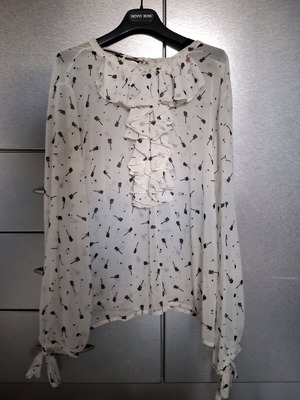 Denny Rose blouse long sleeve like new, black and white