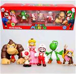 6 Συλλεκτικές Φιγούρες Super Mario + Box