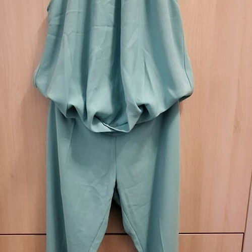 Mischalis Atelier one-piece jumpsuit like new, mint with gold belt, XXXL