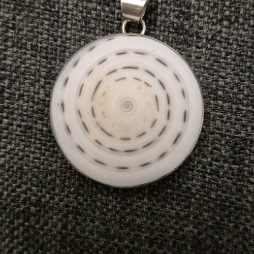 Shell fossil pendant 925 silver like new, summer style