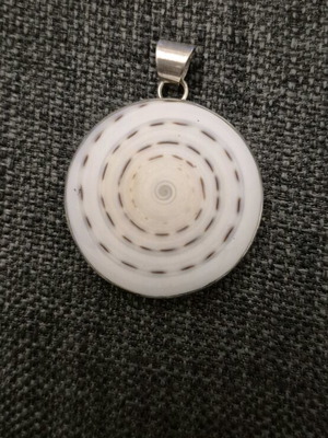 Shell fossil pendant 925 silver like new, summer style