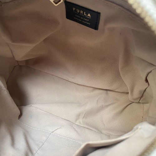Furla backpack used, beige with front accessory option