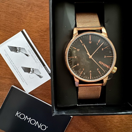 Komono Winston Royale wristwatch rose gold new unisex