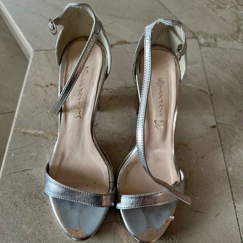Stefania sandals used, rose gold heel, size 39