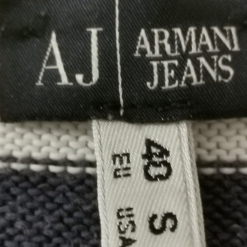 Armani Jeans blouse Large, white and blue, cotton