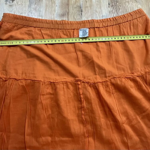 Long summer skirt orange 100% cotton made in India