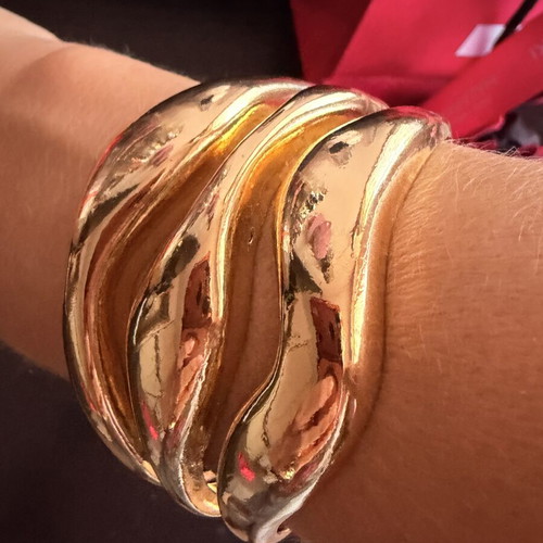 Anna Maria Mazaraki Gold Triple Cuff Bracelet new with packaging