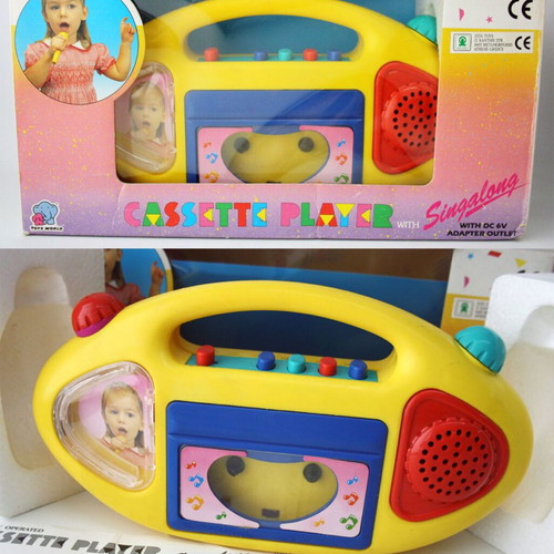 Vintage 1990 cassette player with microphone Singalong Goldlok new