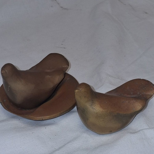 Rare pair of bronze birds by Eleni Vernadaki like new, Athens Design Centre