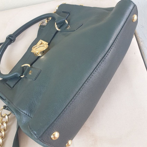 Michael Kors leather bag, cypress green with gold details