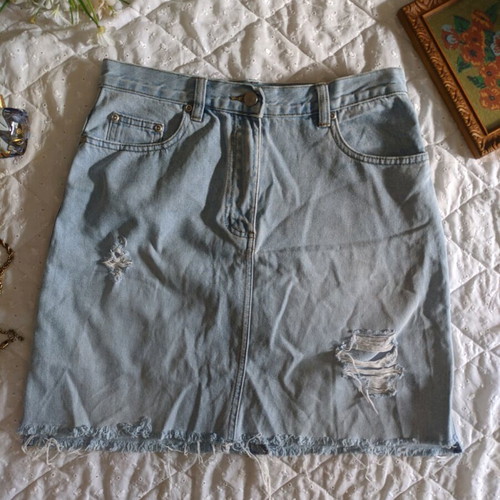 Denim women skirt used, size 36, blue