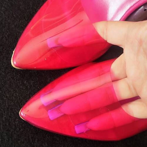 Clear fuchsia heels size 37 like new, 10cm heel