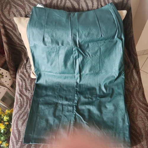 Leather skirt new green XXL 44 16 from Greek manufacturer