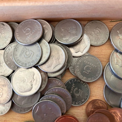 Συλλογή ελληνικών νομισμάτων μεταχειρισμένη 1976-2000, 104 τεμάχια