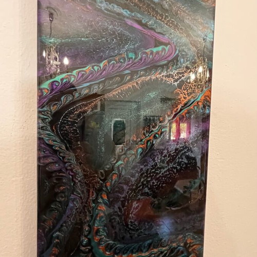Canvas with resin decorative art 25x50cm new