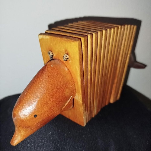 Wooden percussion musical instrument with handles like new