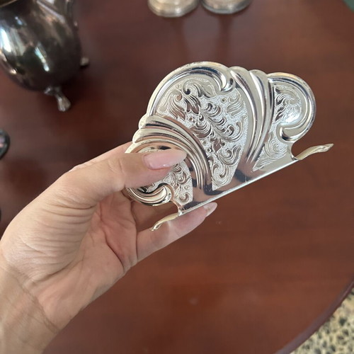 Silver napkin holder base like new