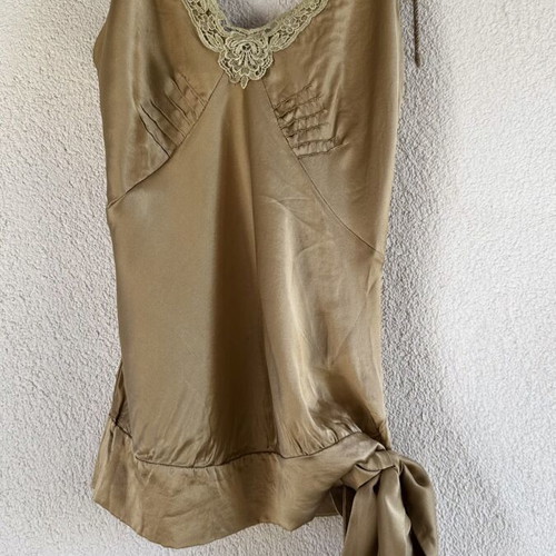 BsB Silk lingerie-style top in gold beige