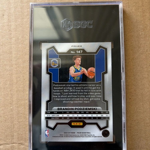 Panini Prizm Rookie Brandin Podziemski Silver Prizm like new SGC 9.5
