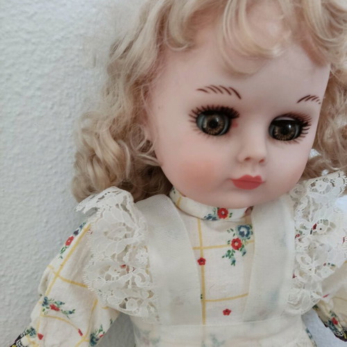 Vintage Italian Effe Franca doll used with stains on dress
