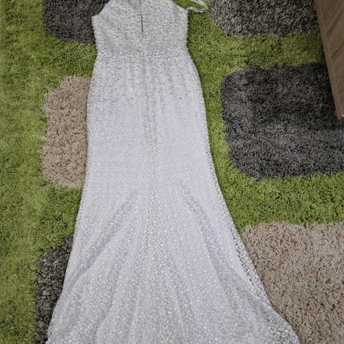 Mascara London ivory pearl lace wedding or evening dress size M new