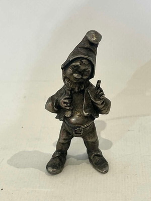Vintage Pewter Gnome Miniature used 6.5x3 cm