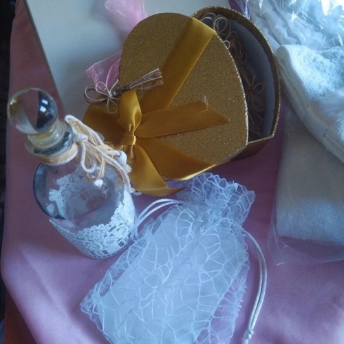 Complete baptism package new with dress, oil cloths, candle and accessories