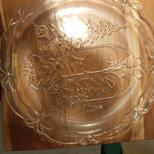 Soga Christmas platter unused with embossed designs