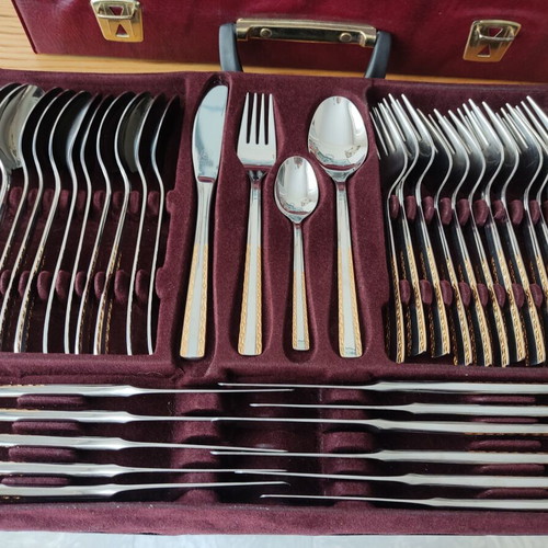Solingen cutlery set 68 pieces stainless steel 18/10 gold details with luxury case