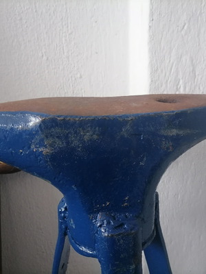 Blacksmith anvil used, very old antique with solid iron base