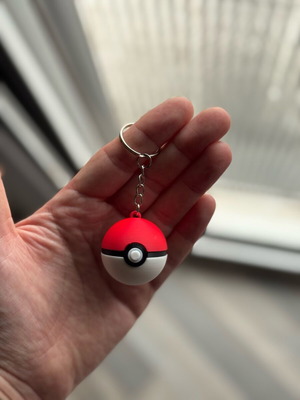 Pokemon Pokeball Keychain new 3d printed white red