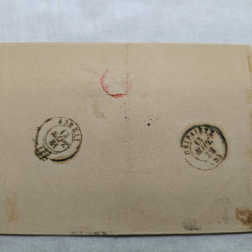 Letter 1881 Large Hermes Head 20 Lepta used from Tripoli to Piraeus