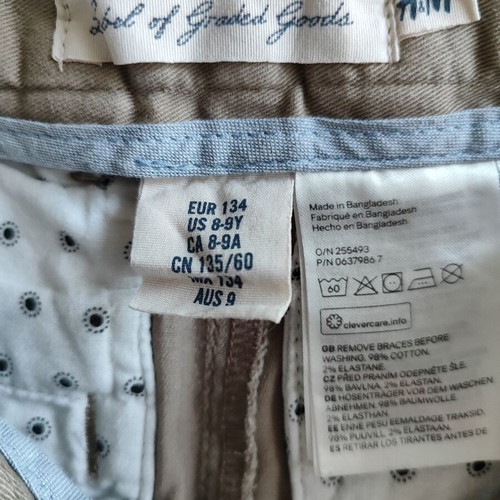 H&M boys' pants, beige, size 122-128 cm