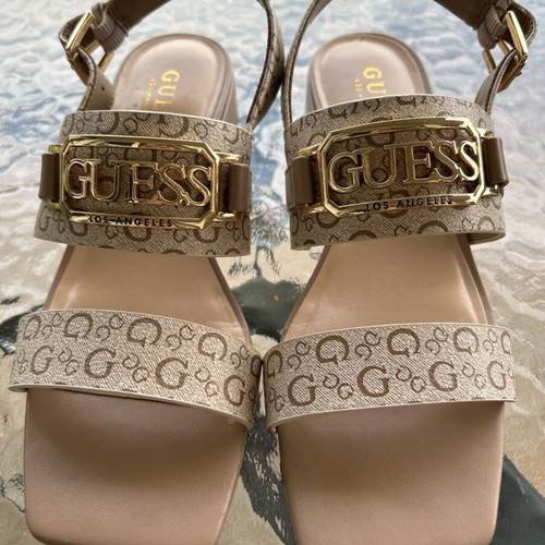 Guess platform sandals like new, size 37, beige and gold