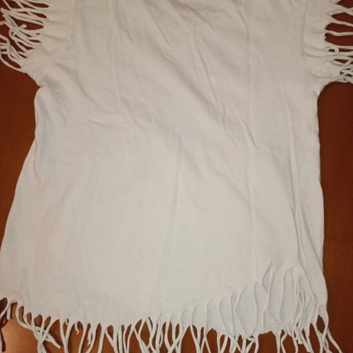 Girls' summer t-shirt with fringes and mermaid print, used, size 4 years