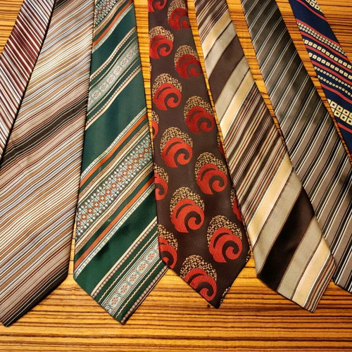 Vintage ties used, pack of 7, timeless designs