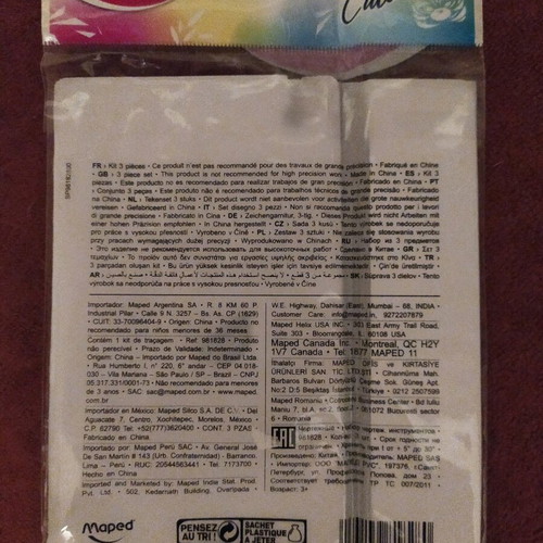Maped Flexible Plastic Geometric Instruments Set new, 3 pieces