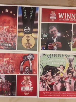 Олимпиакос комплект от 4 нови плаката за победата в Conference League 2024