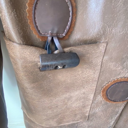 Le Vertige coat tan used with leather look size L