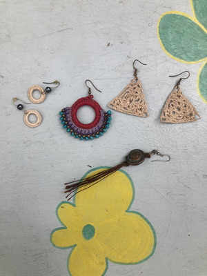 Boho earrings handmade, like new, multicolor set